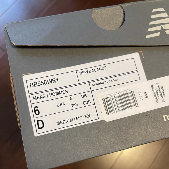 New Balance 550 white/prism purple NEW - Picture 2 of 5